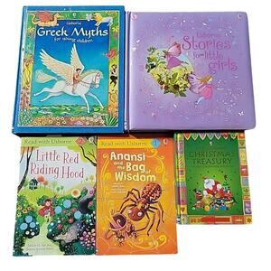 Usborne Books Lot of 5 Christmas Treasury, Greek Myths, Stories for little girls